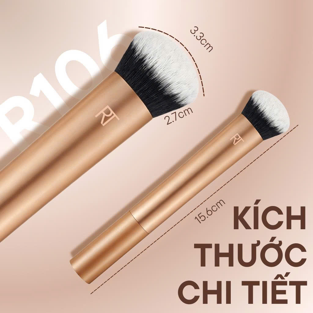 Cọ Tán Nền Và Phủ Phấn Đầu Vát RT Real Techniques Angled Foundation Và Powder Brush R106